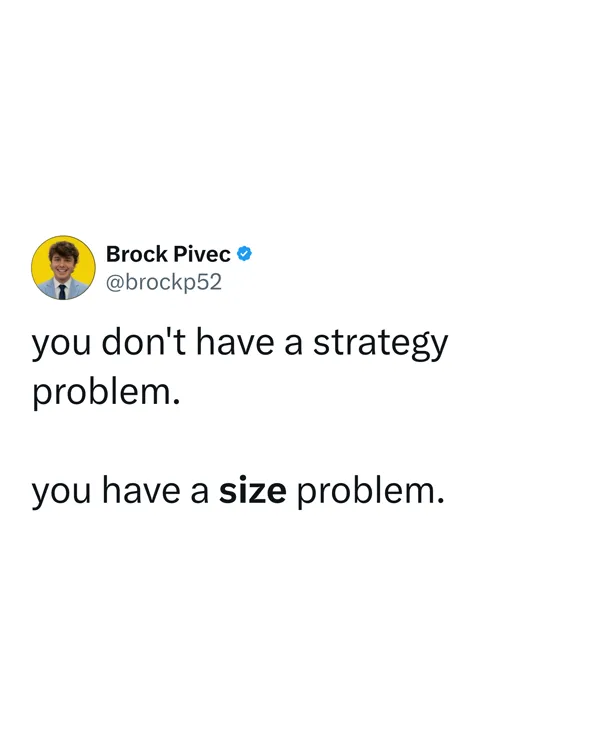 Post card: size problem not strategy problem
