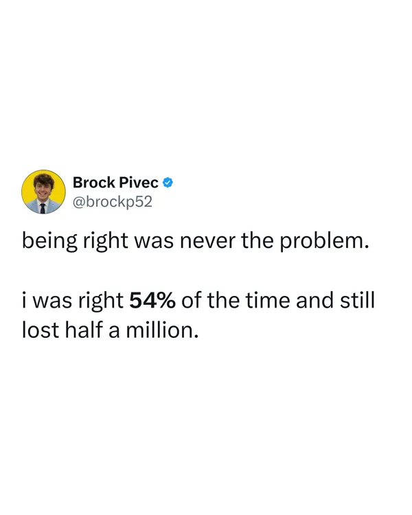 Post card: right 54% of the time and still lost